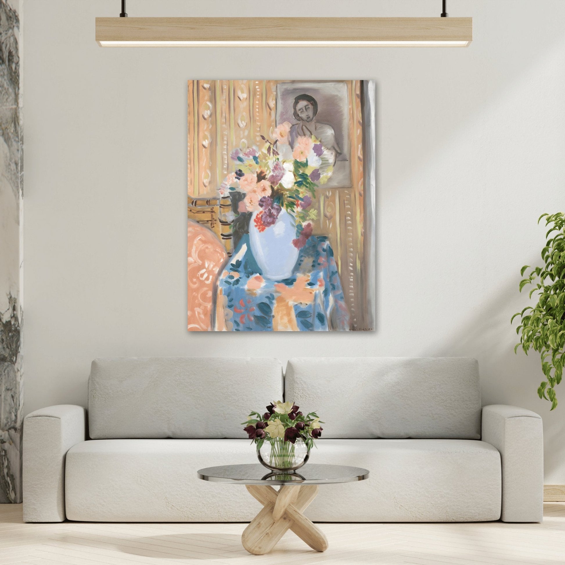 Floral Canvas Wall Art Print - Flowers Framed Matisse Artwork - YesArtYes