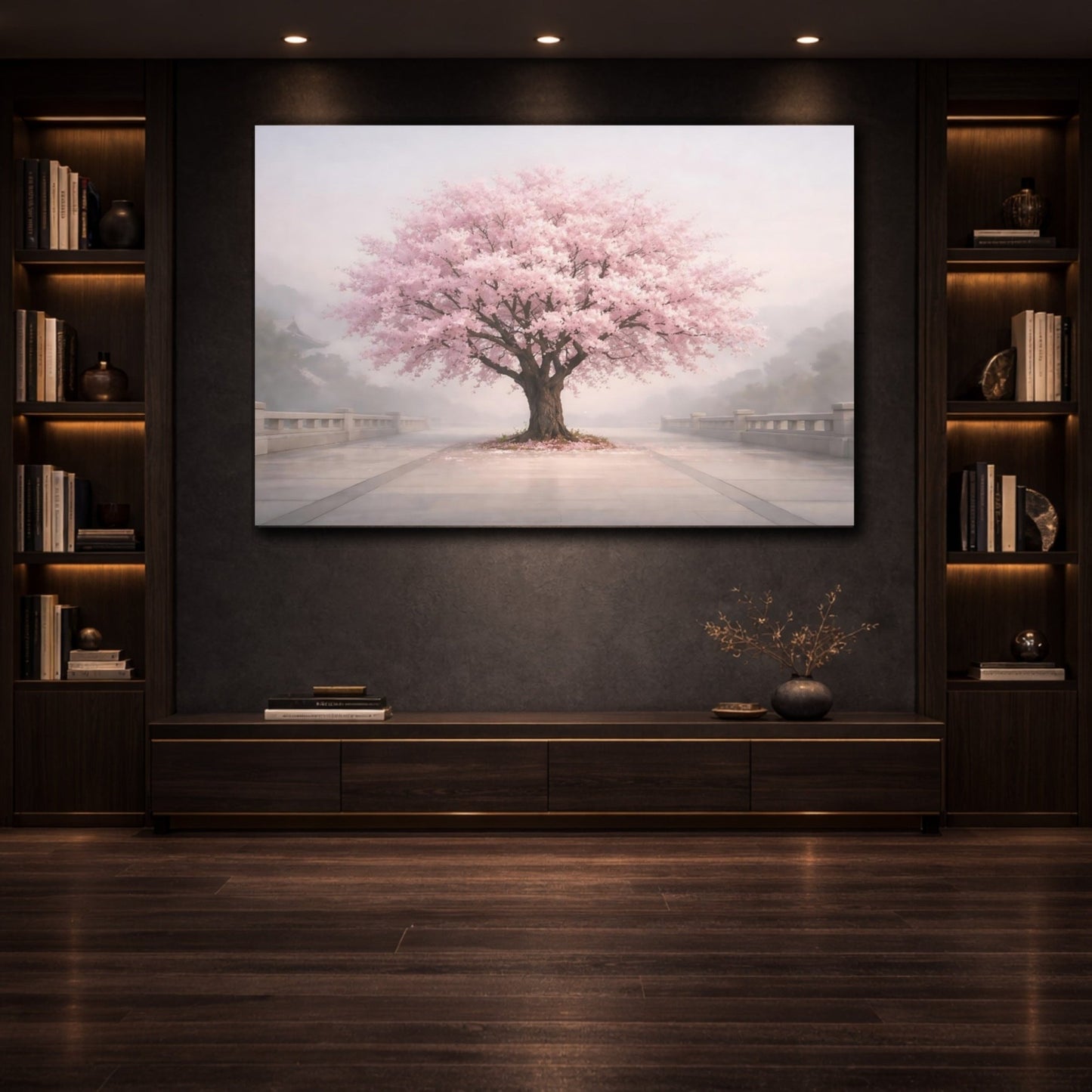Floral Cherry Blossom Pink - Canvas Wall Art Print - YesArtYes