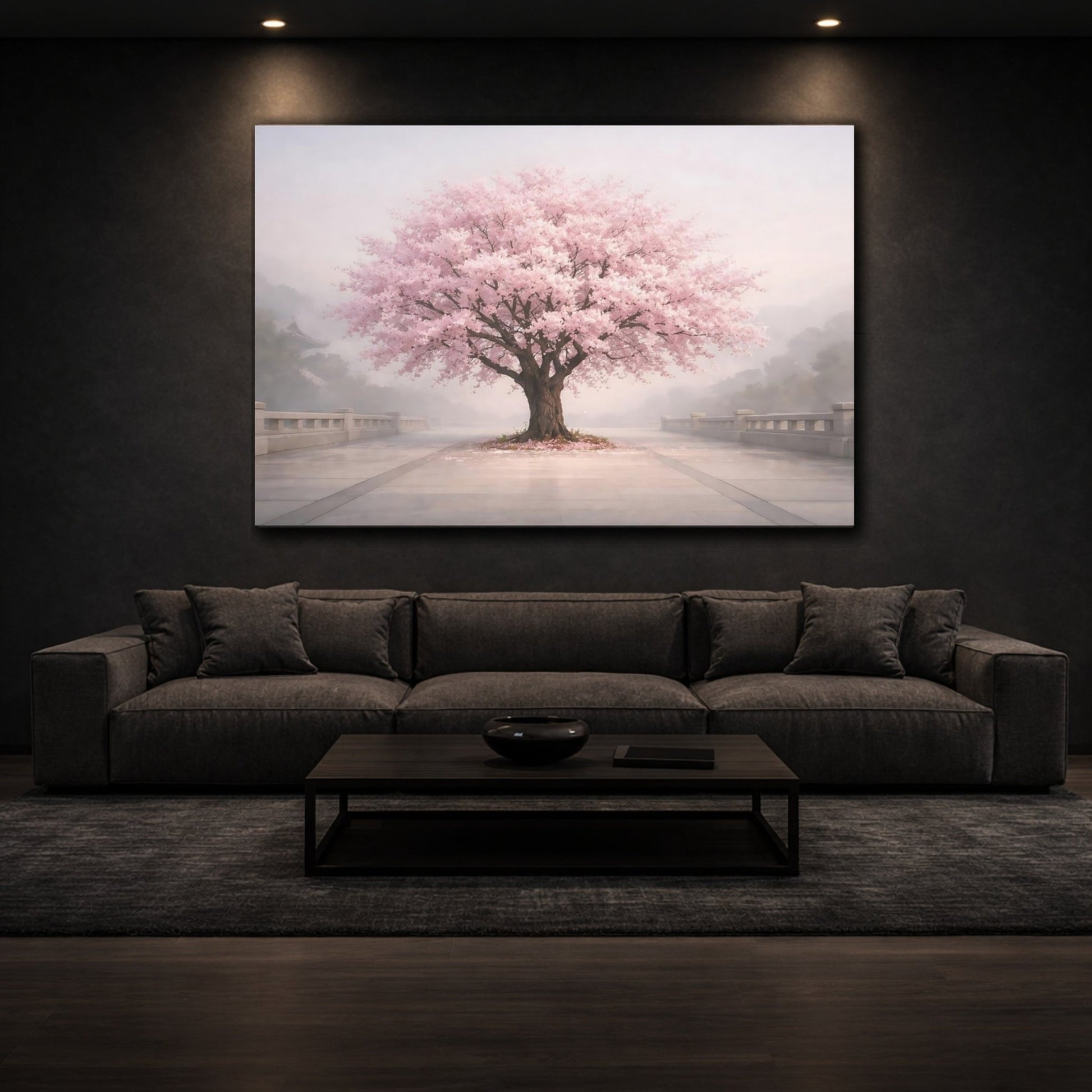 Floral Cherry Blossom Pink - Canvas Wall Art Print - YesArtYes
