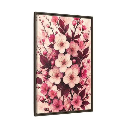 Floral Cherry Blossom Pink Framed Canvas Print Wall Art – Bedroom Decor - YesArtYes