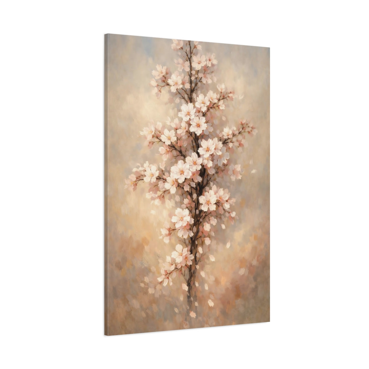 Main Mockup. Floral Cherry Blossoms Pink Blossoms shown as stretched canvas wall art