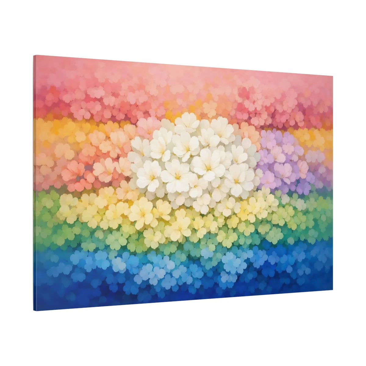 Floral Color Block Art shown as stretched canvas wall art