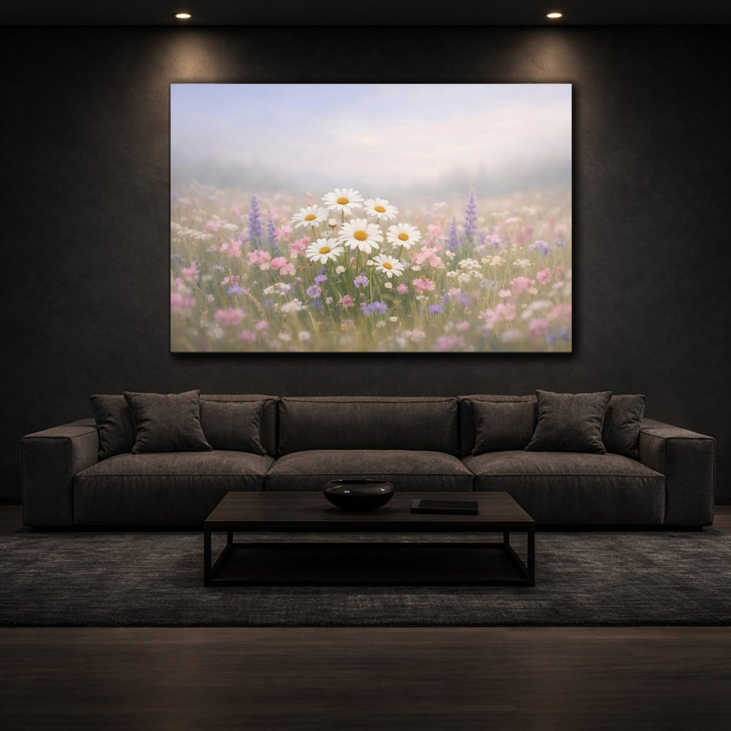 Floral Daisies Pastel - Canvas Wall Art Print - YesArtYes