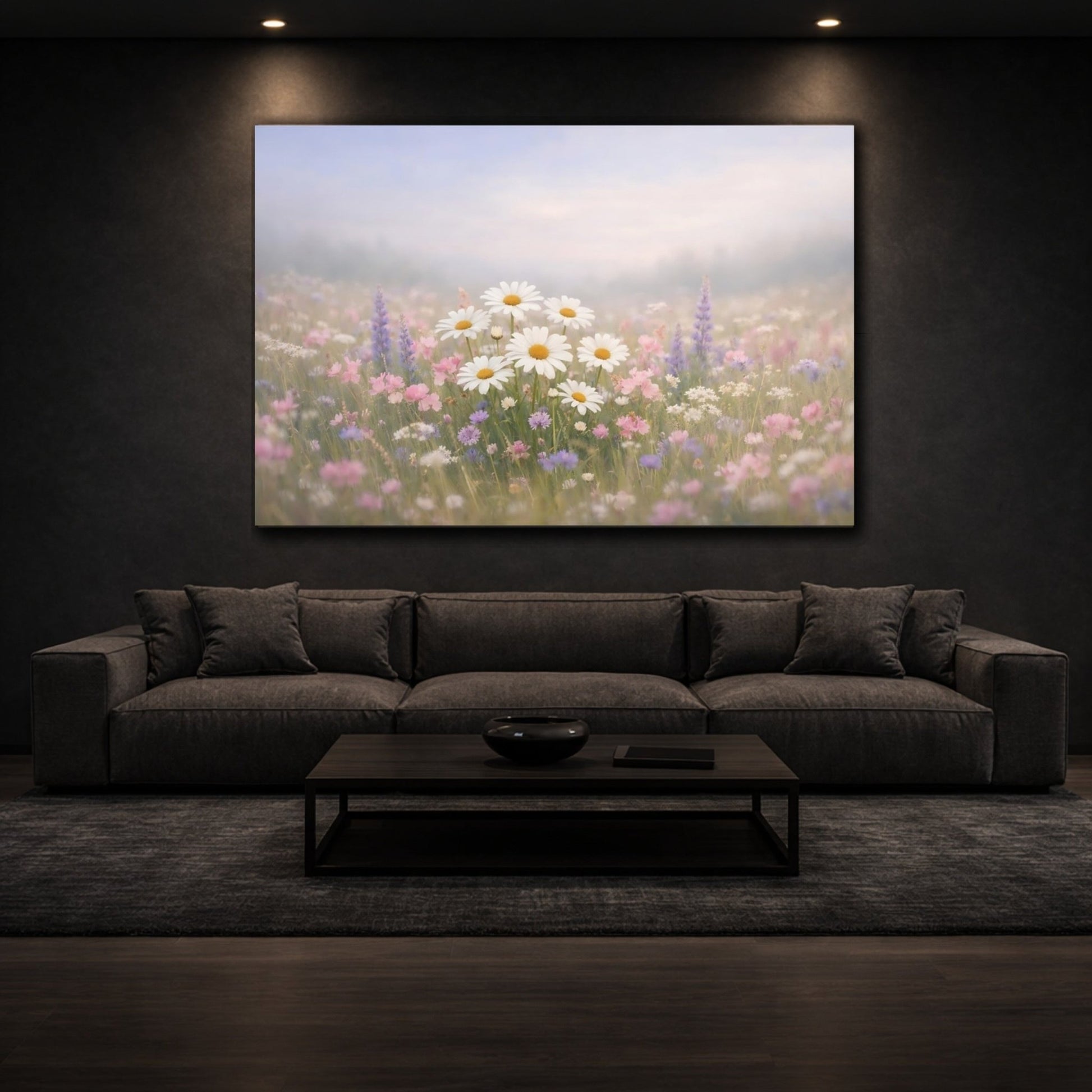Floral Daisies Pastel - Canvas Wall Art Print - YesArtYes