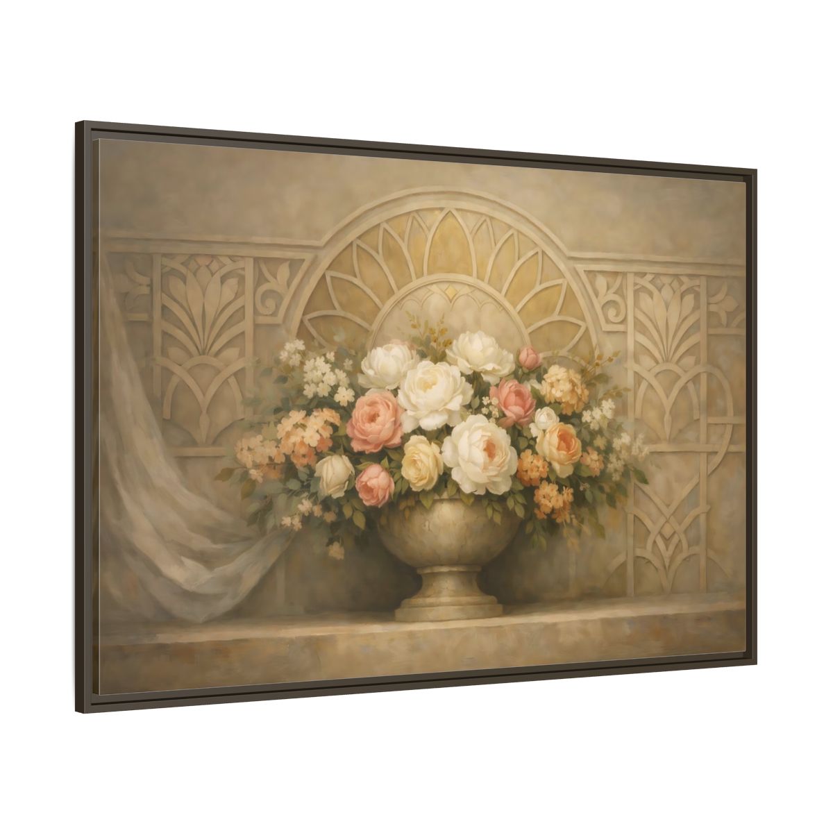 Main Mockup. Floral Floral Arrangement Pastel Floral shown as stretched canvas wall art