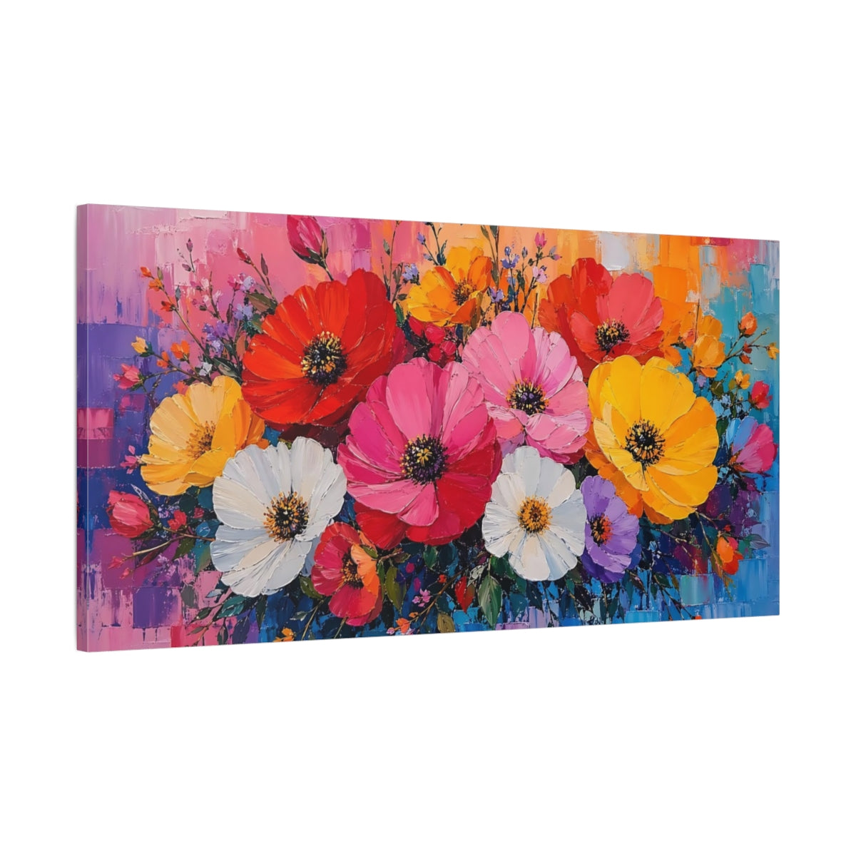 Main Mockup. Floral Floral Bouquet Abstract Floral shown as stretched canvas wall art