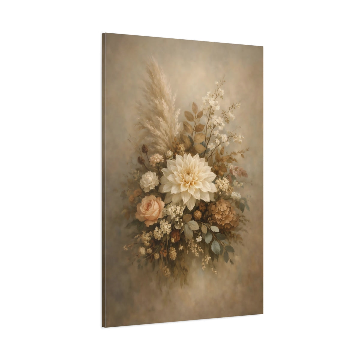 Main Mockup. Floral Floral Bouquet Muted Floral Bouquet shown as stretched canvas wall art
