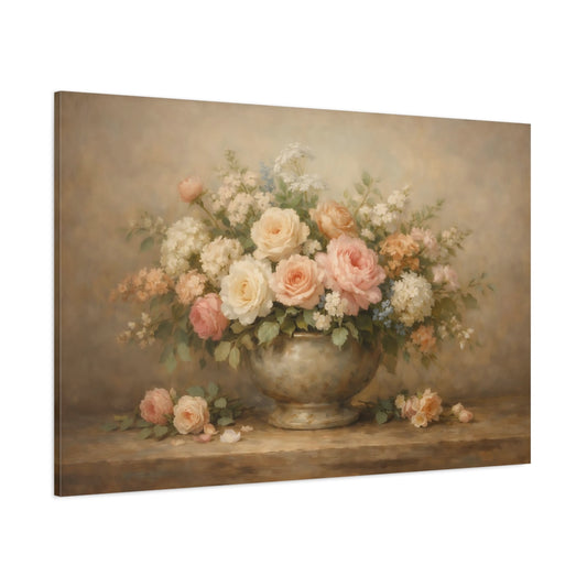 Main Mockup. Floral Floral Bouquet Pastel Floral Bouquet shown as stretched canvas wall art