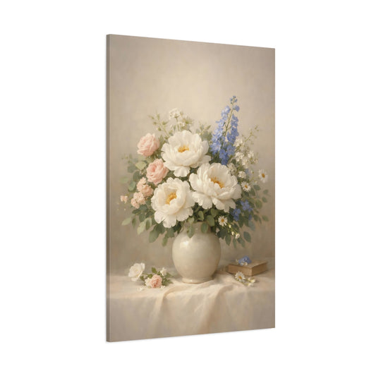 Main Mockup. Floral Floral Bouquet Soft Floral Bouquet shown as stretched canvas wall art