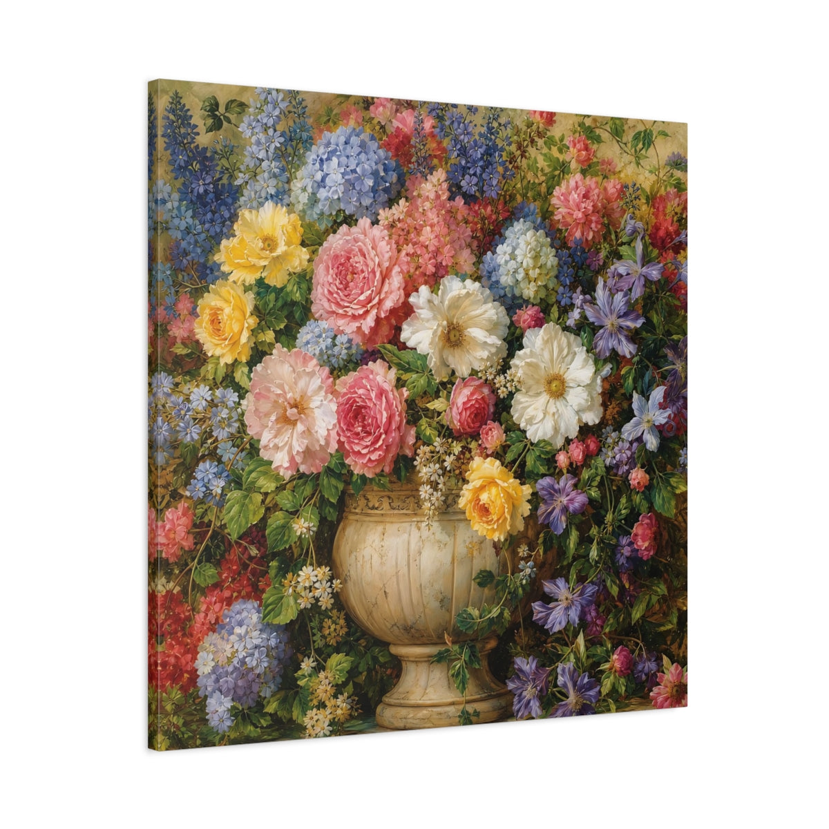 Main Mockup. Floral Floral Bouquet Vibrant Floral Art shown as stretched canvas wall art
