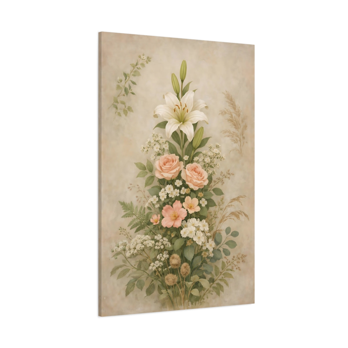 Floral Floral Bouquet Vintage Floral Bouquet shown as stretched canvas wall art