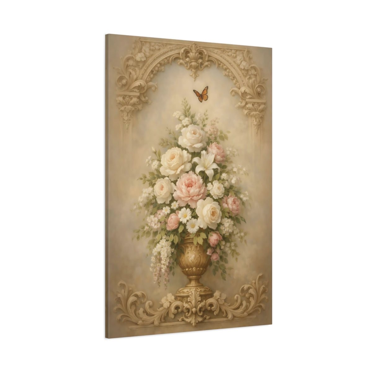 Main Mockup. Floral Floral Bouquet Vintage Floral Bouquet shown as stretched canvas wall art