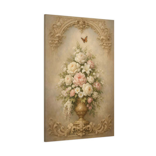 Main Mockup. Floral Floral Bouquet Vintage Floral Bouquet shown as stretched canvas wall art