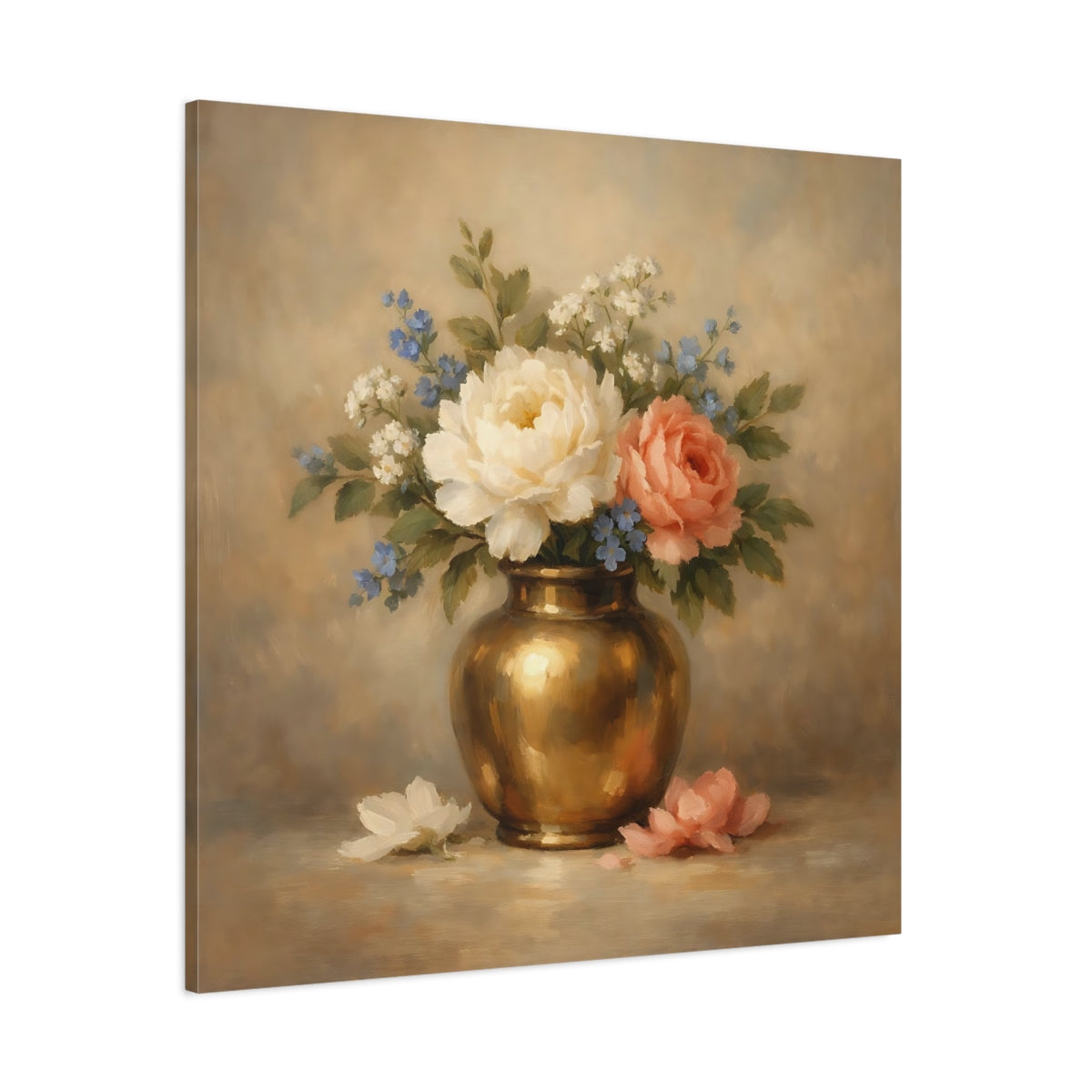 Main Mockup. Floral Floral Bouquet Vintage Floral shown as stretched canvas wall art