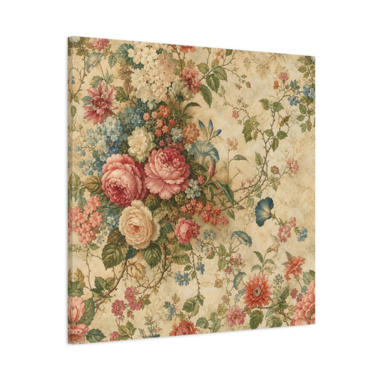 Main Mockup. Floral Floral Bouquet Vintage Floral shown as stretched canvas wall art