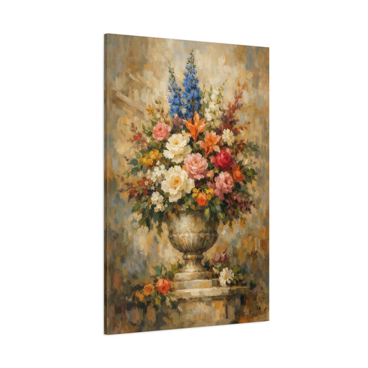 Main Mockup. Floral Flower Bouquet Vibrant Floral shown as stretched canvas wall art