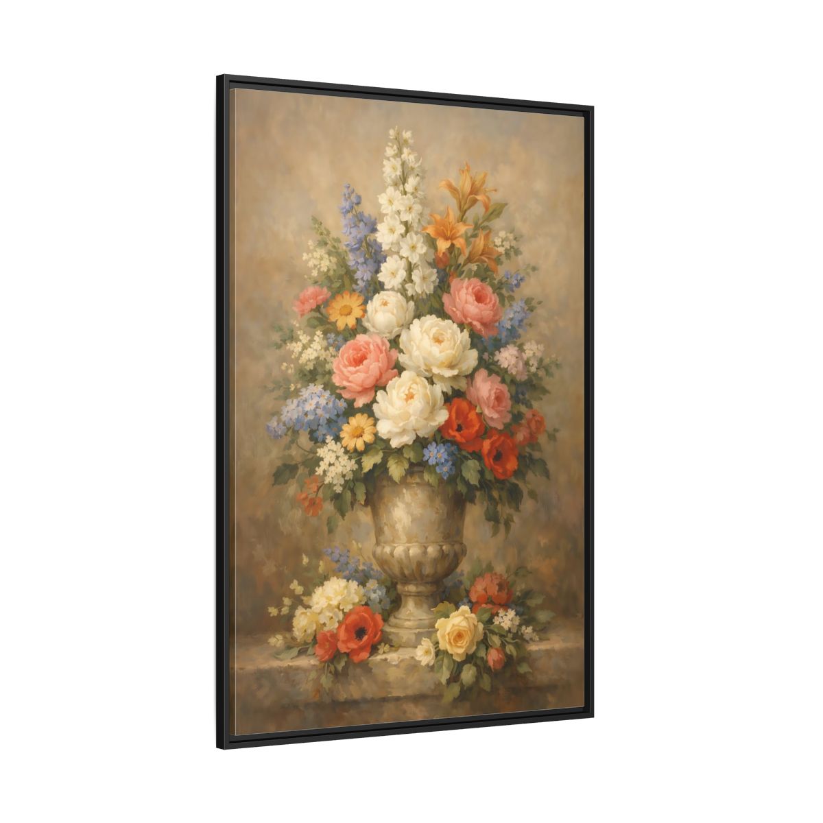 Main Mockup. Floral Flower Bouquet Vintage Floral Bouquet shown as stretched canvas wall art