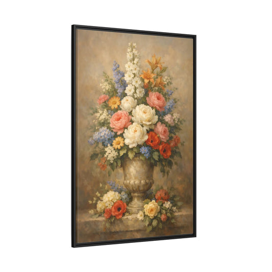 Main Mockup. Floral Flower Bouquet Vintage Floral Bouquet shown as stretched canvas wall art