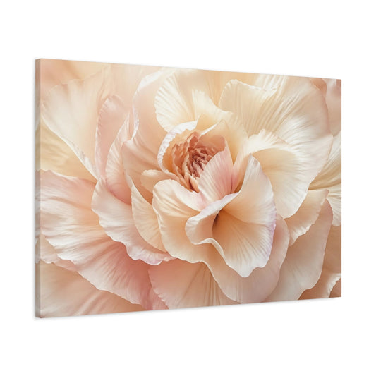 Main Mockup. Floral Flower Pink And Beige shown as stretched canvas wall art