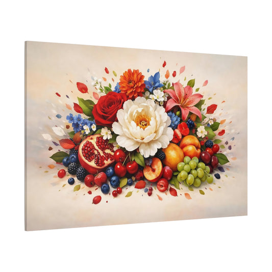 Floral Fruit shown as stretched canvas wall art