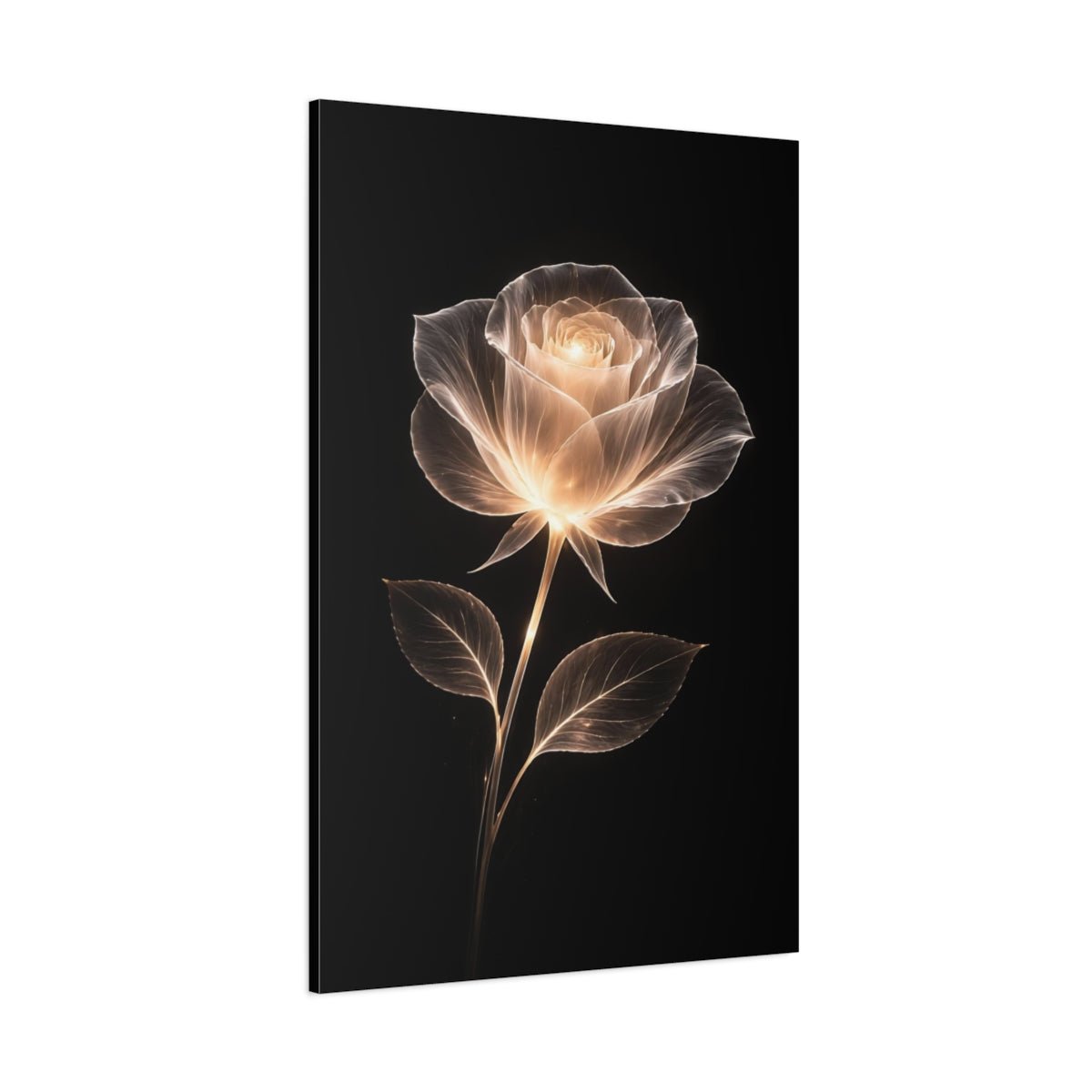 Floral Glowing Rose White - Canvas Wall Art Print - YesArtYes