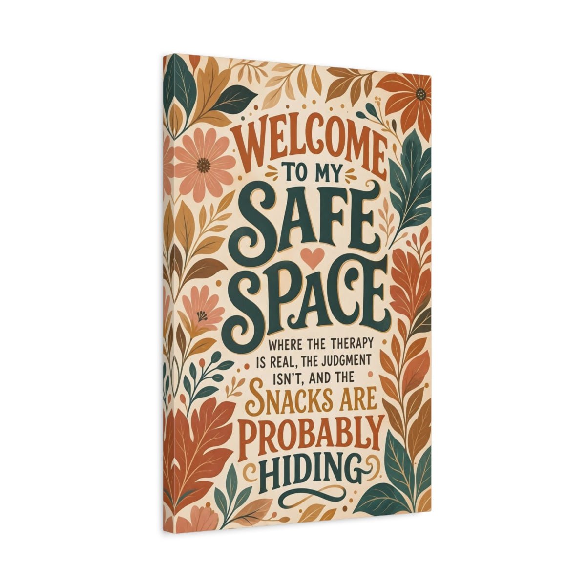 Floral Inspirational Quote Earthy Canvas Print – Boho Living Room, Above Couch - YesArtYes