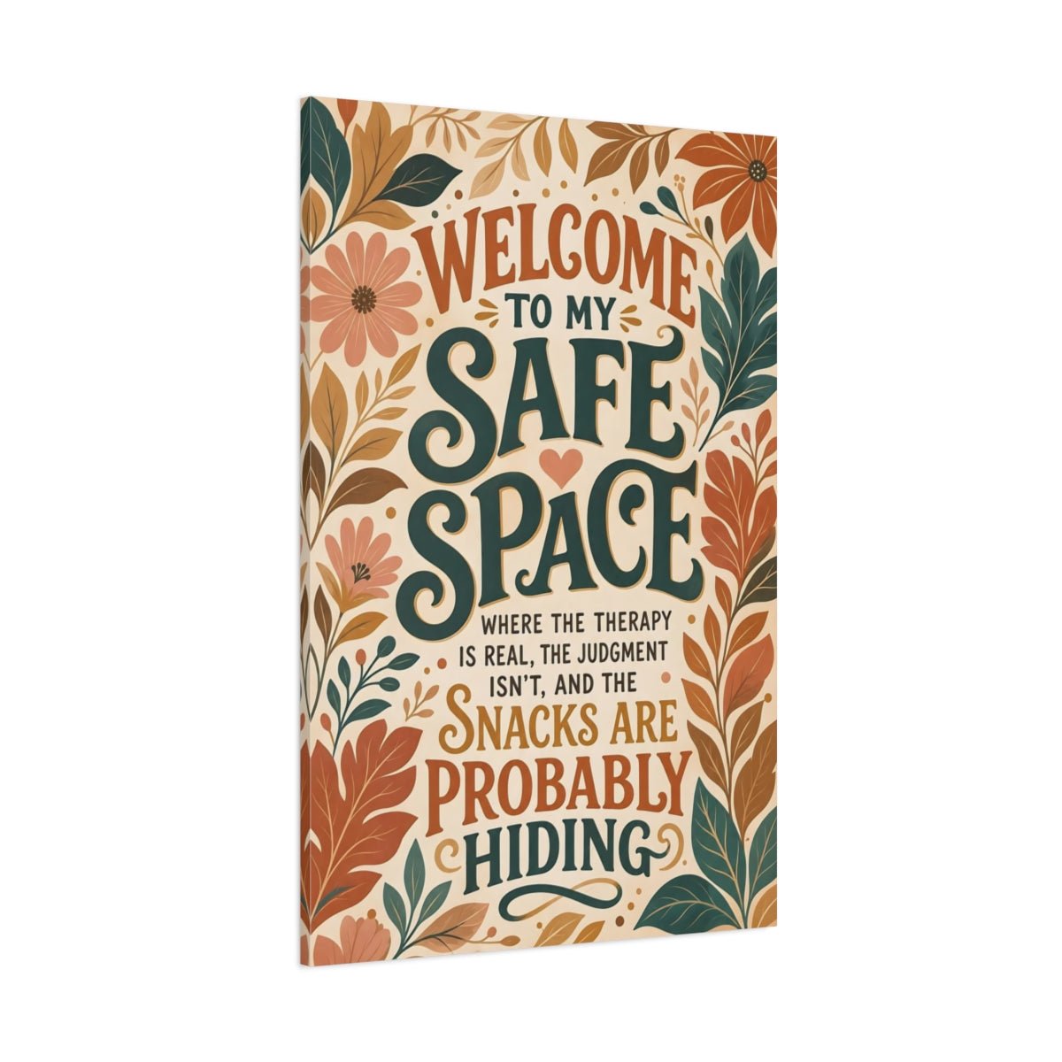 Floral Inspirational Quote Earthy Canvas Print – Boho Living Room, Above Couch - YesArtYes