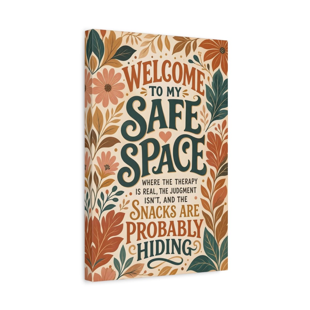 Floral Inspirational Quote Earthy Canvas Print – Boho Living Room, Above Couch - YesArtYes