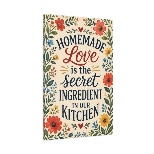 Floral Kitchen Quote Colorful Canvas Wall Art Print – Decor, Feature - YesArtYes