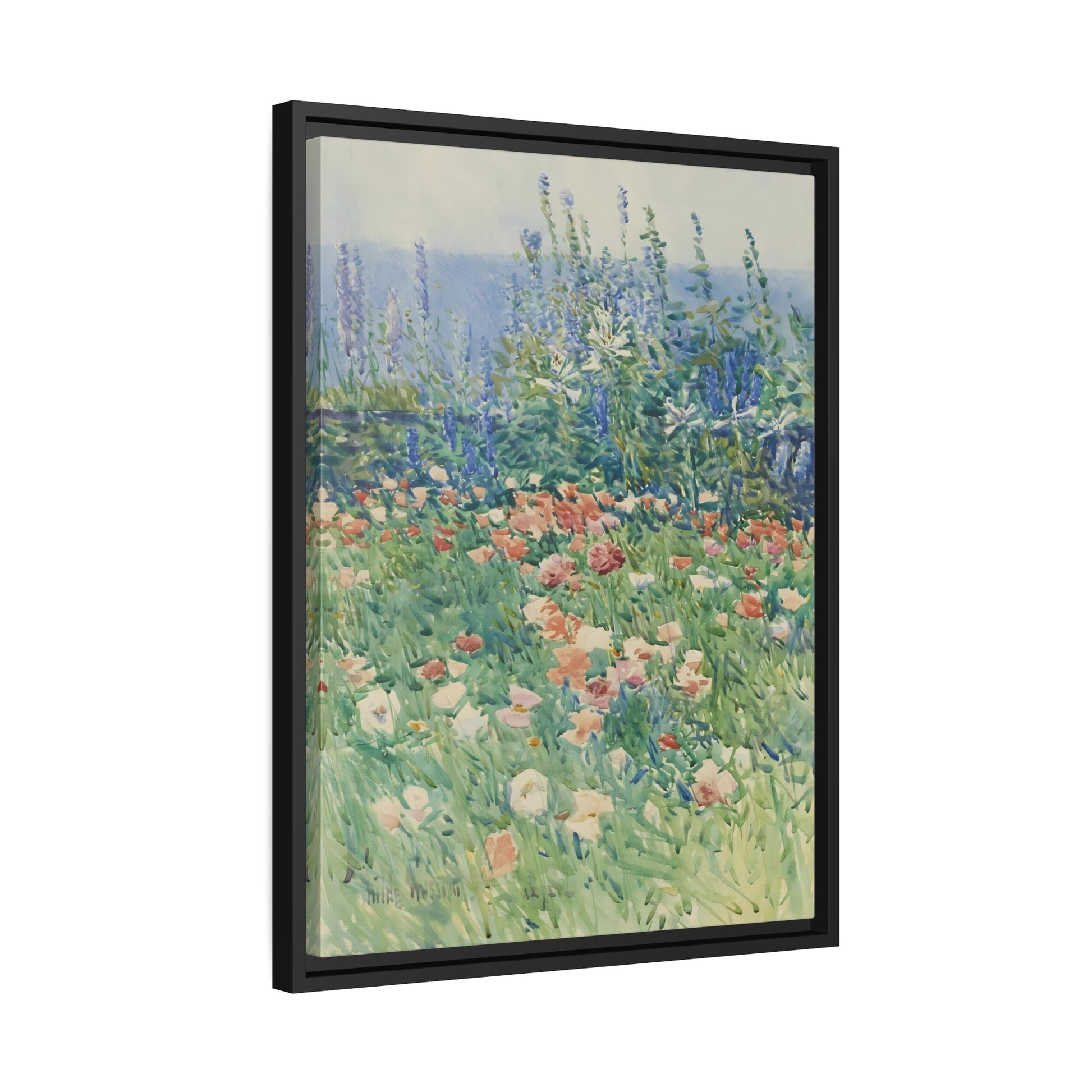 Floral Landscape Flower Garden Isles of Shoals - Framed Canvas Wall Art Print