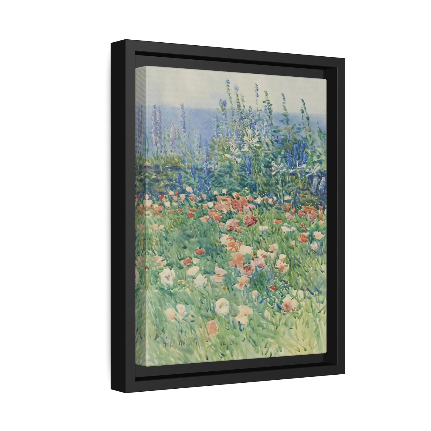 Floral Landscape Flower Garden Isles of Shoals - Framed Canvas Wall Art Print