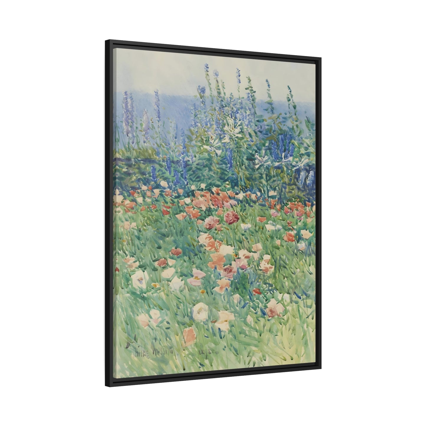 Floral Landscape Flower Garden Isles of Shoals - Framed Canvas Wall Art Print