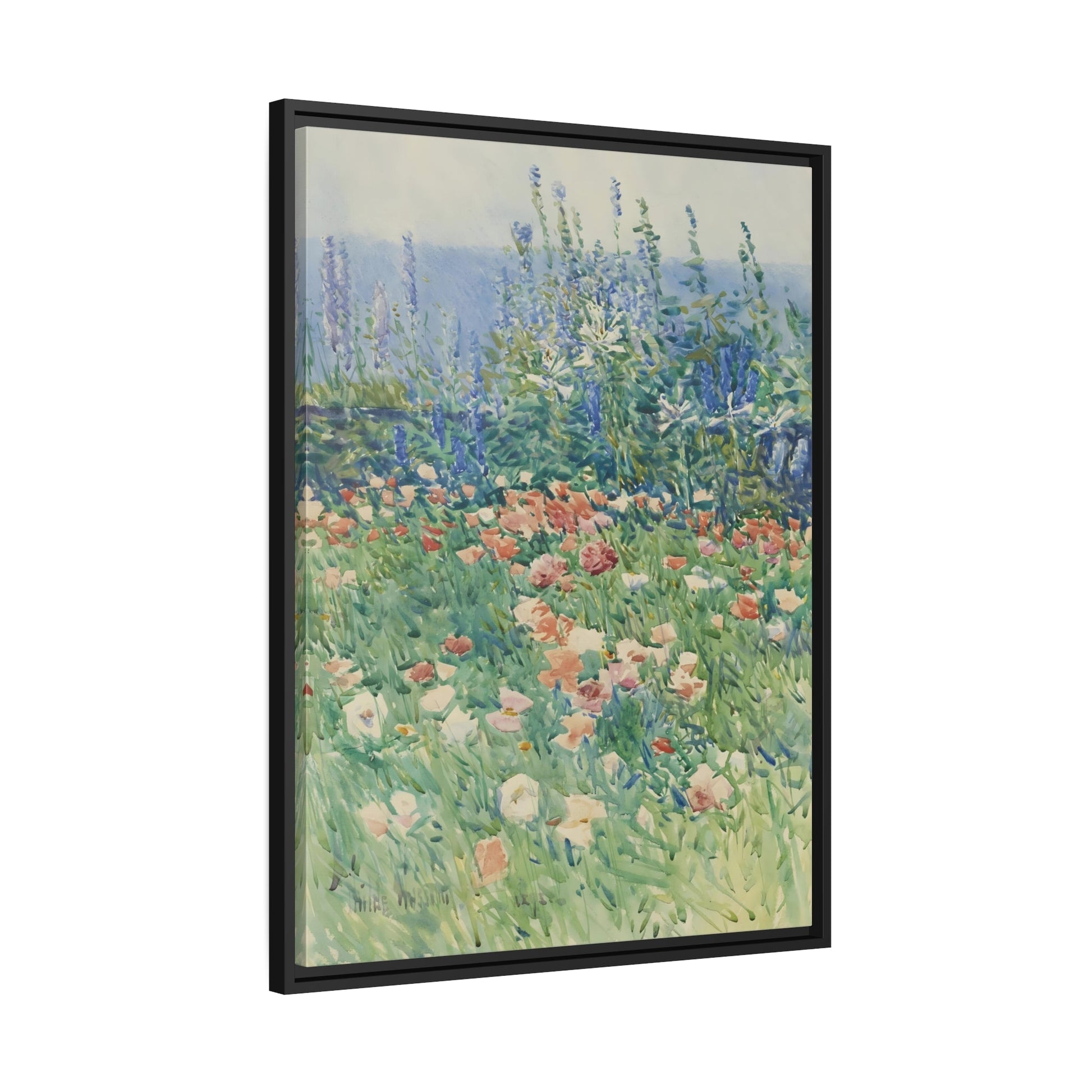 Floral Landscape Flower Garden Isles of Shoals - Framed Canvas Wall Art Print