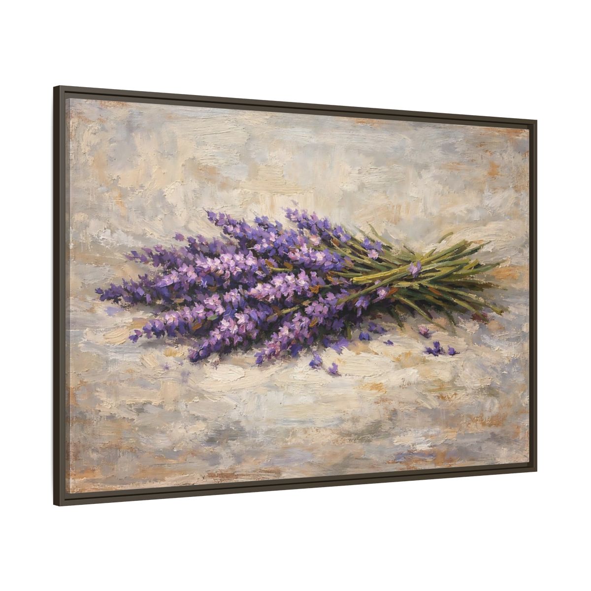 Main Mockup. Floral Lavender Bouquet Purple Lavender Floral shown as stretched canvas wall art