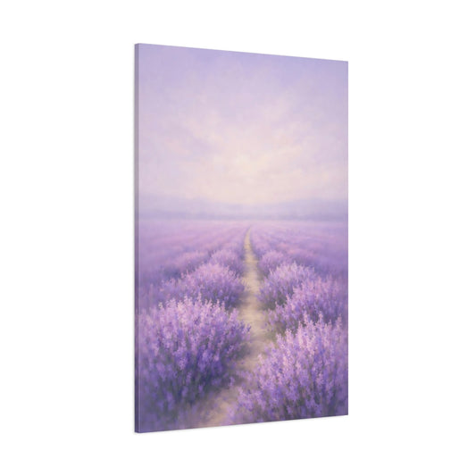 Main Mockup. Floral Lavender Field Lavender Field shown as stretched canvas wall art