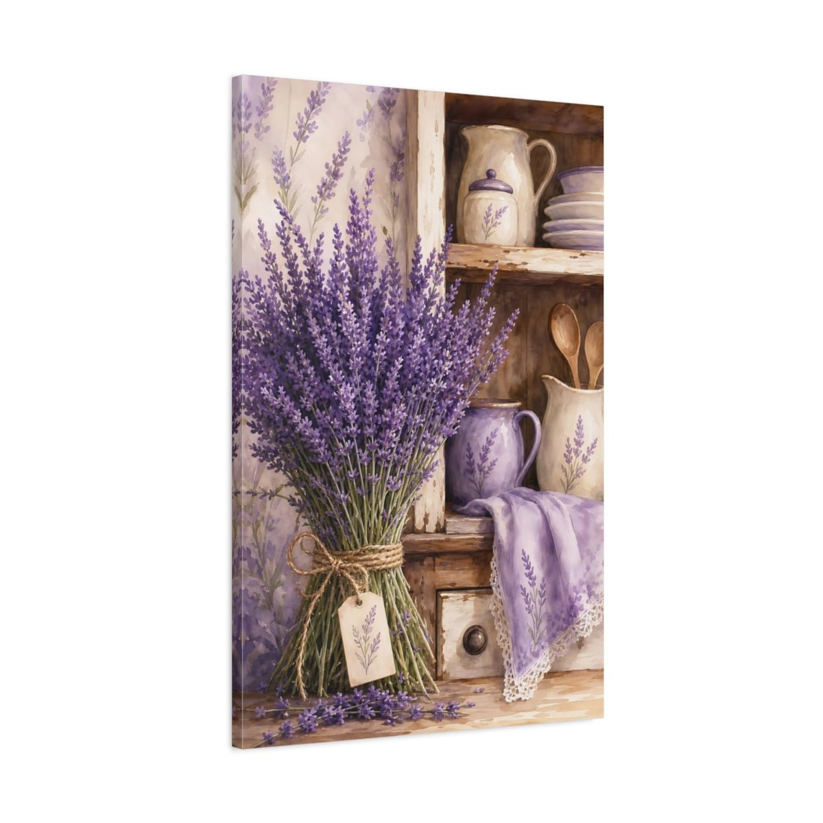 Floral Lavender Flowers Purple Canvas Print – Kitchen, Breakfast Nook - YesArtYes