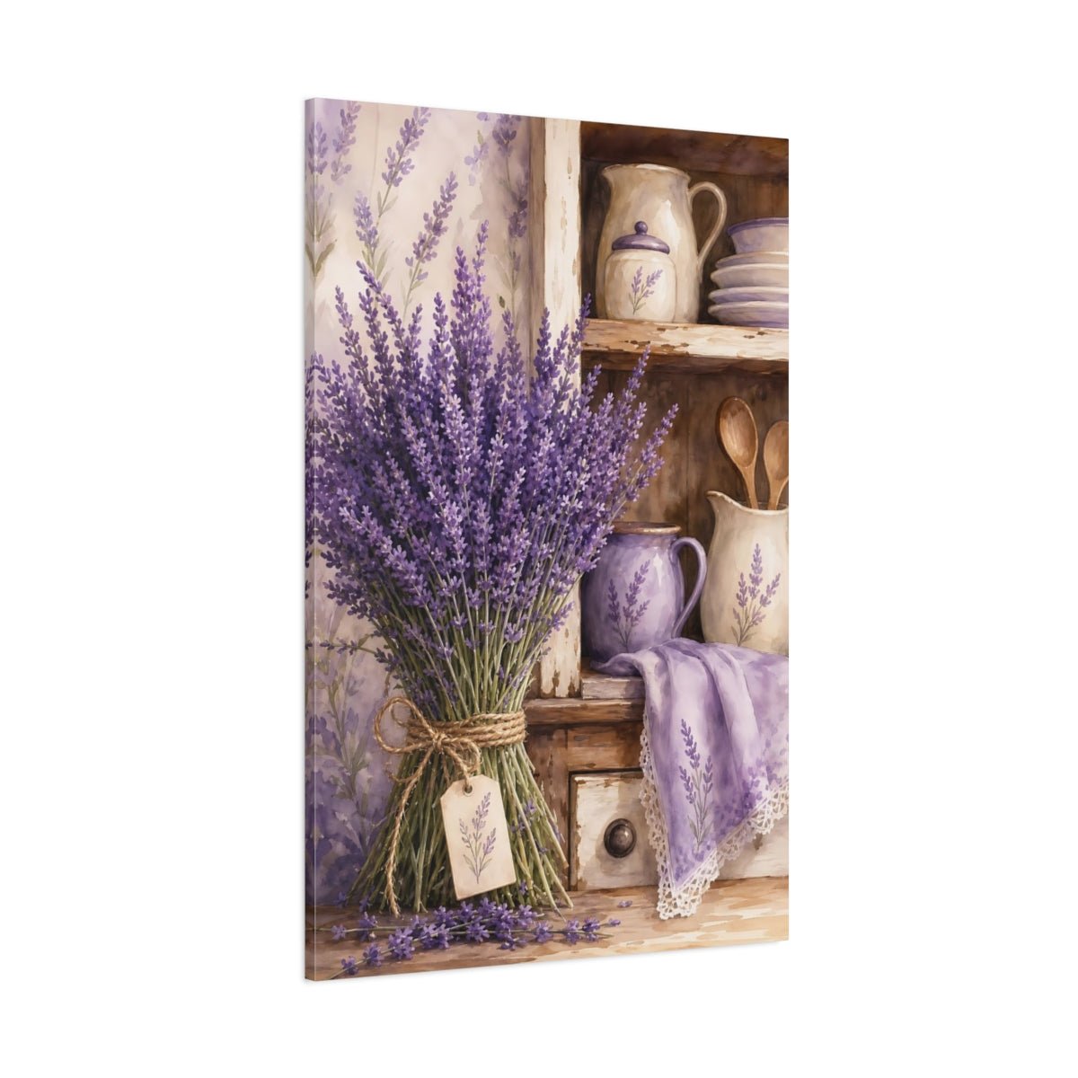 Floral Lavender Flowers Purple Canvas Print – Kitchen, Breakfast Nook - YesArtYes