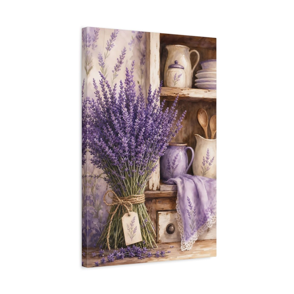 Floral Lavender Flowers Purple Canvas Print – Kitchen, Breakfast Nook - YesArtYes