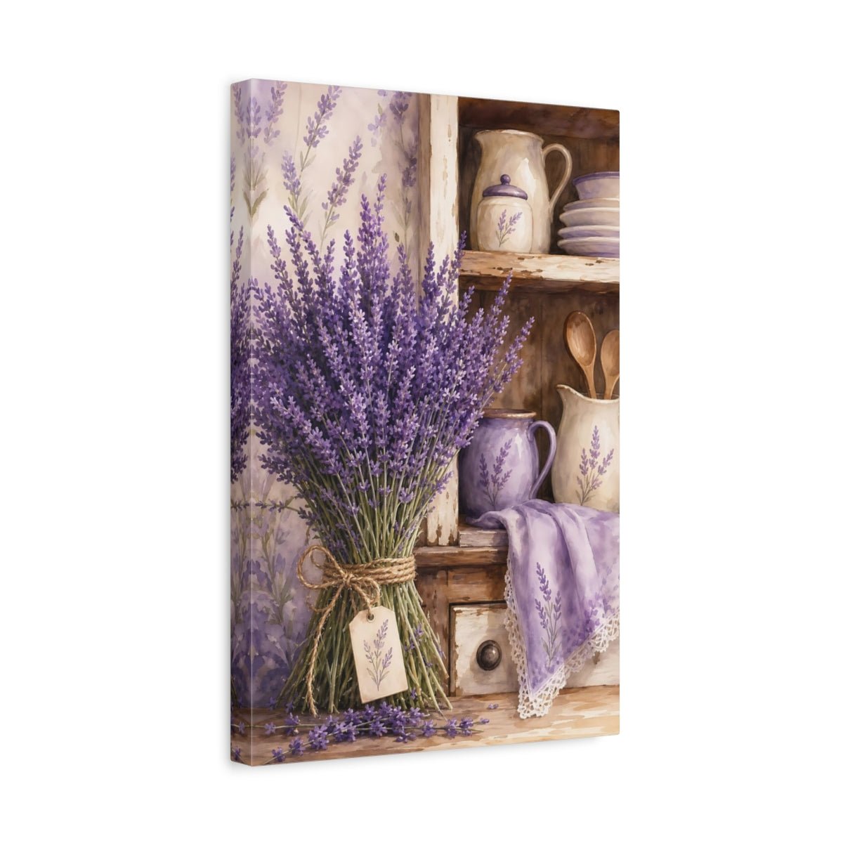 Floral Lavender Flowers Purple Canvas Print – Kitchen, Breakfast Nook - YesArtYes