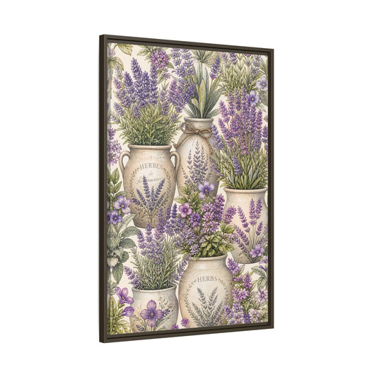 Main Mockup. Floral Lavender Purple Lavender shown as framed canvas print