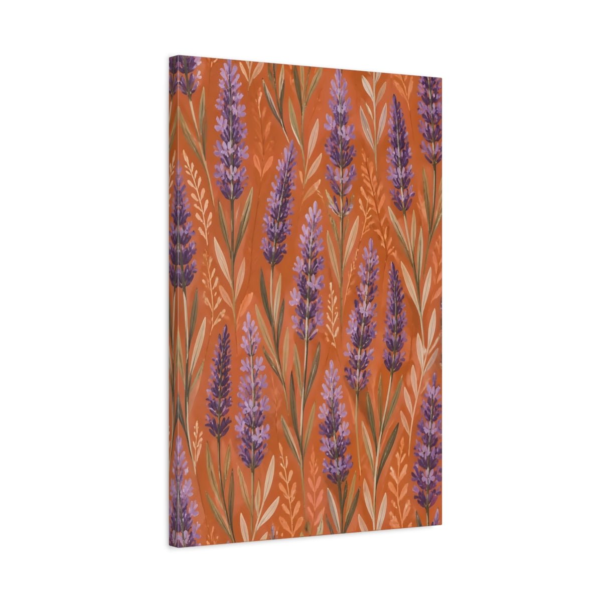 Floral Lavender Purple Orange Canvas Print – Living Room, Large Wall, and - YesArtYes