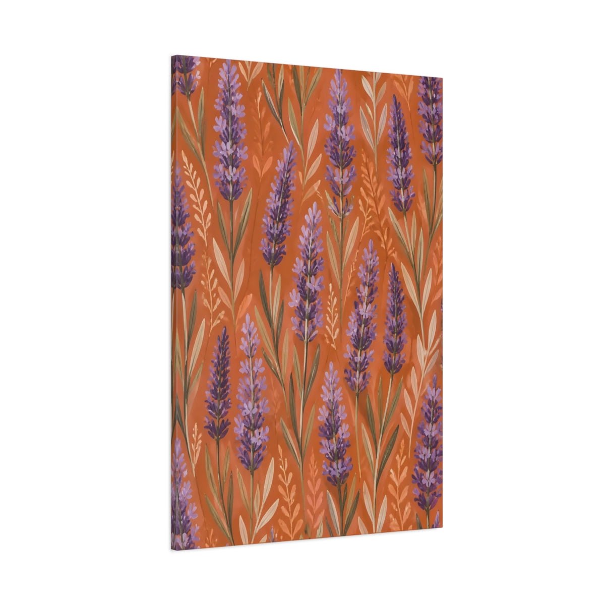 Floral Lavender Purple Orange Canvas Print – Living Room, Large Wall, and - YesArtYes