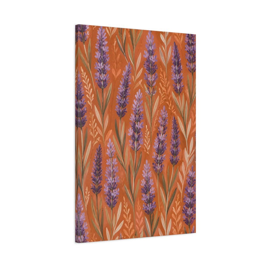 Floral Lavender Purple Orange Canvas Print – Living Room, Large Wall, and - YesArtYes