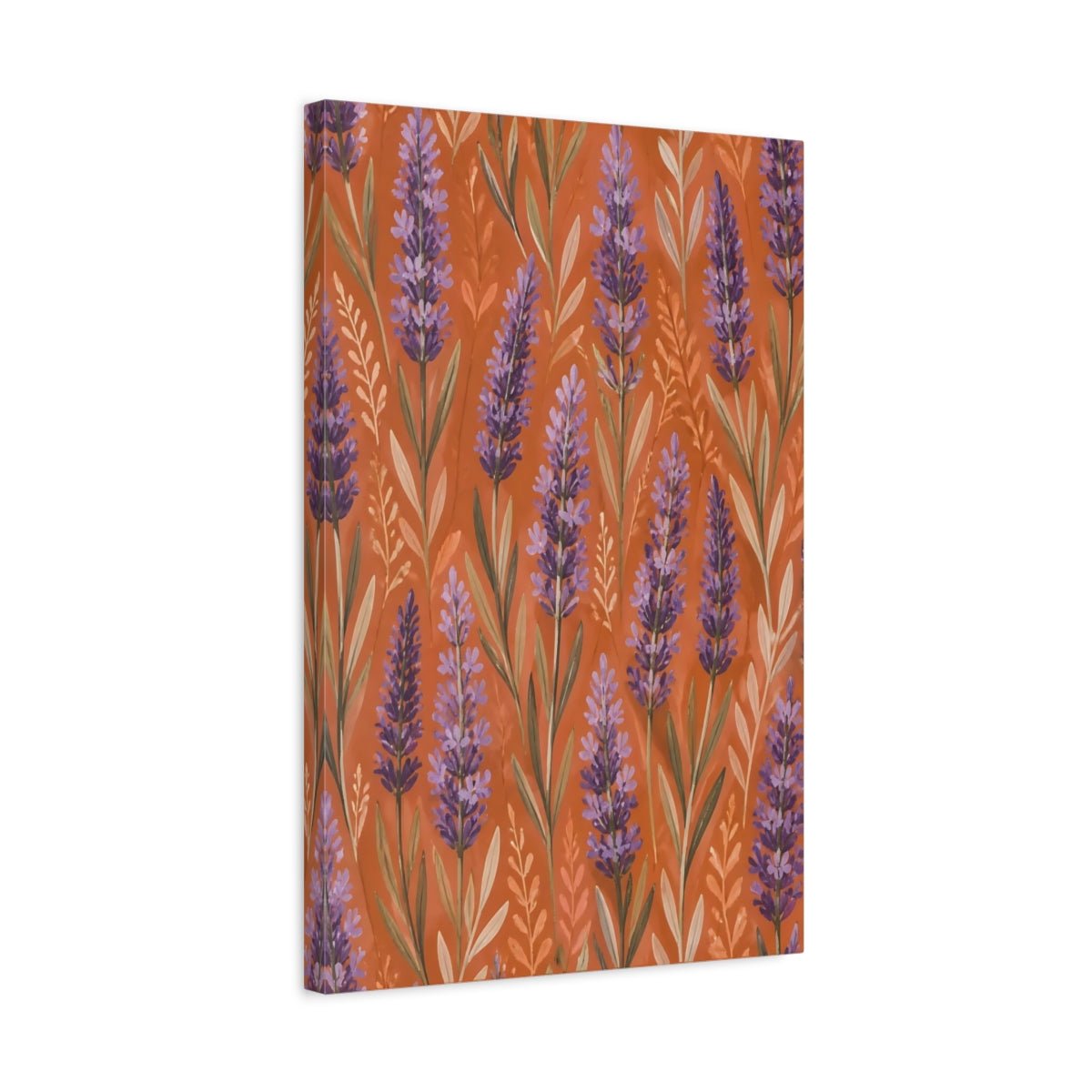 Floral Lavender Purple Orange Canvas Print – Living Room, Large Wall, and - YesArtYes