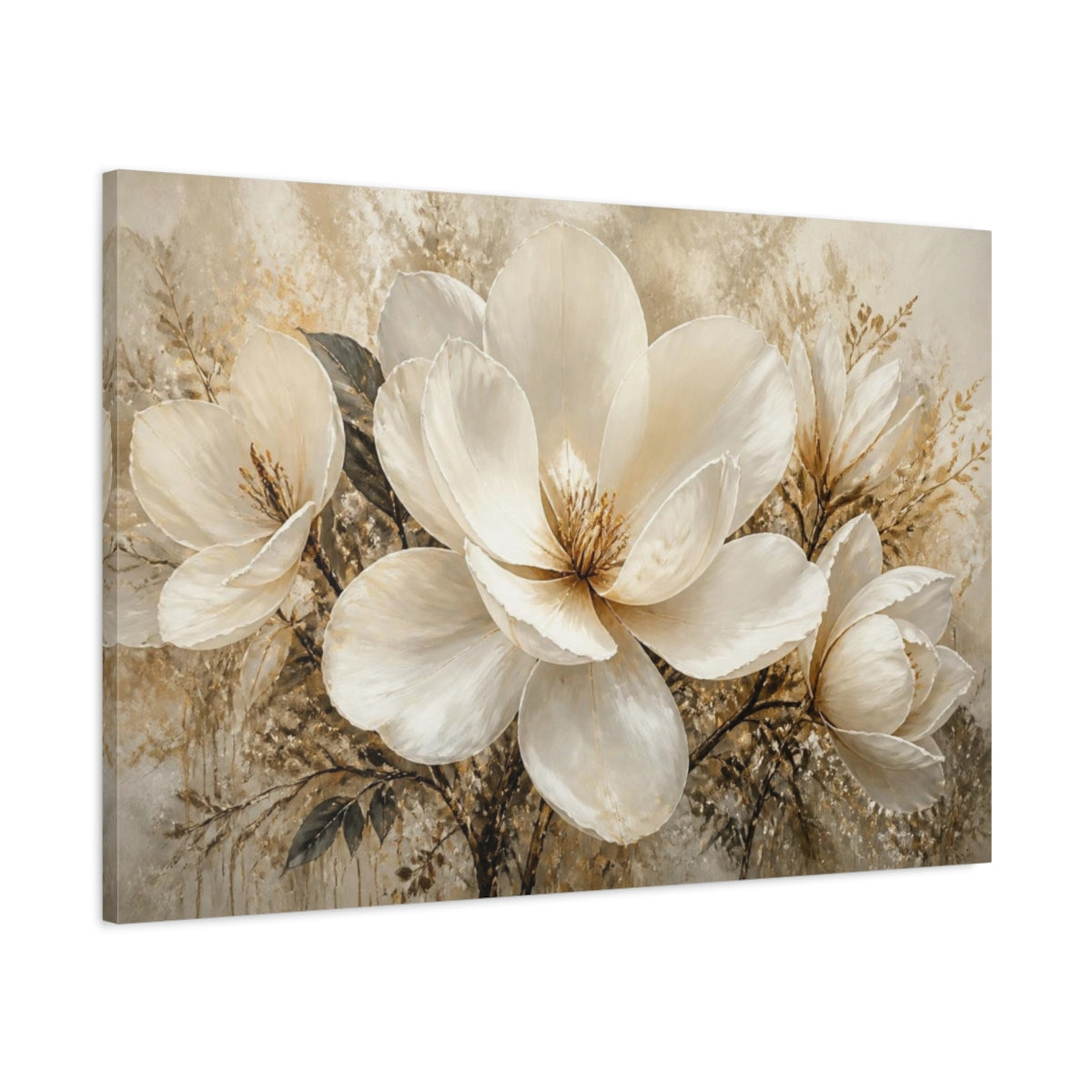 Main Mockup. Floral Magnolia Bloom shown as canvas print
