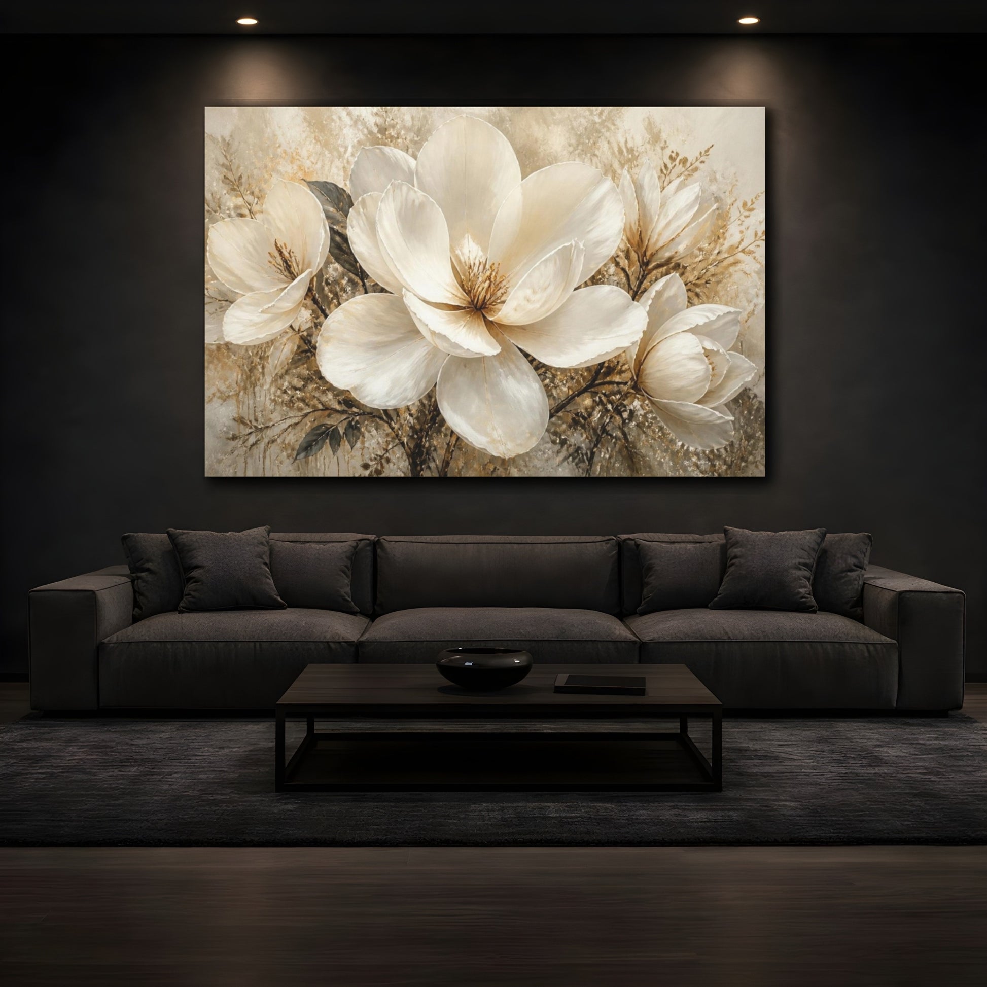 Mockup 3. Floral Magnolia Bloom shown as canvas print
