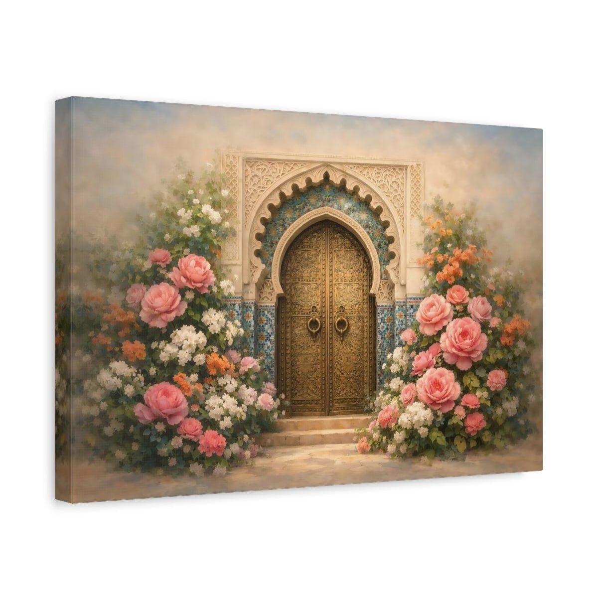 Floral Moroccan Door Ornate - Canvas Wall Art Print - YesArtYes