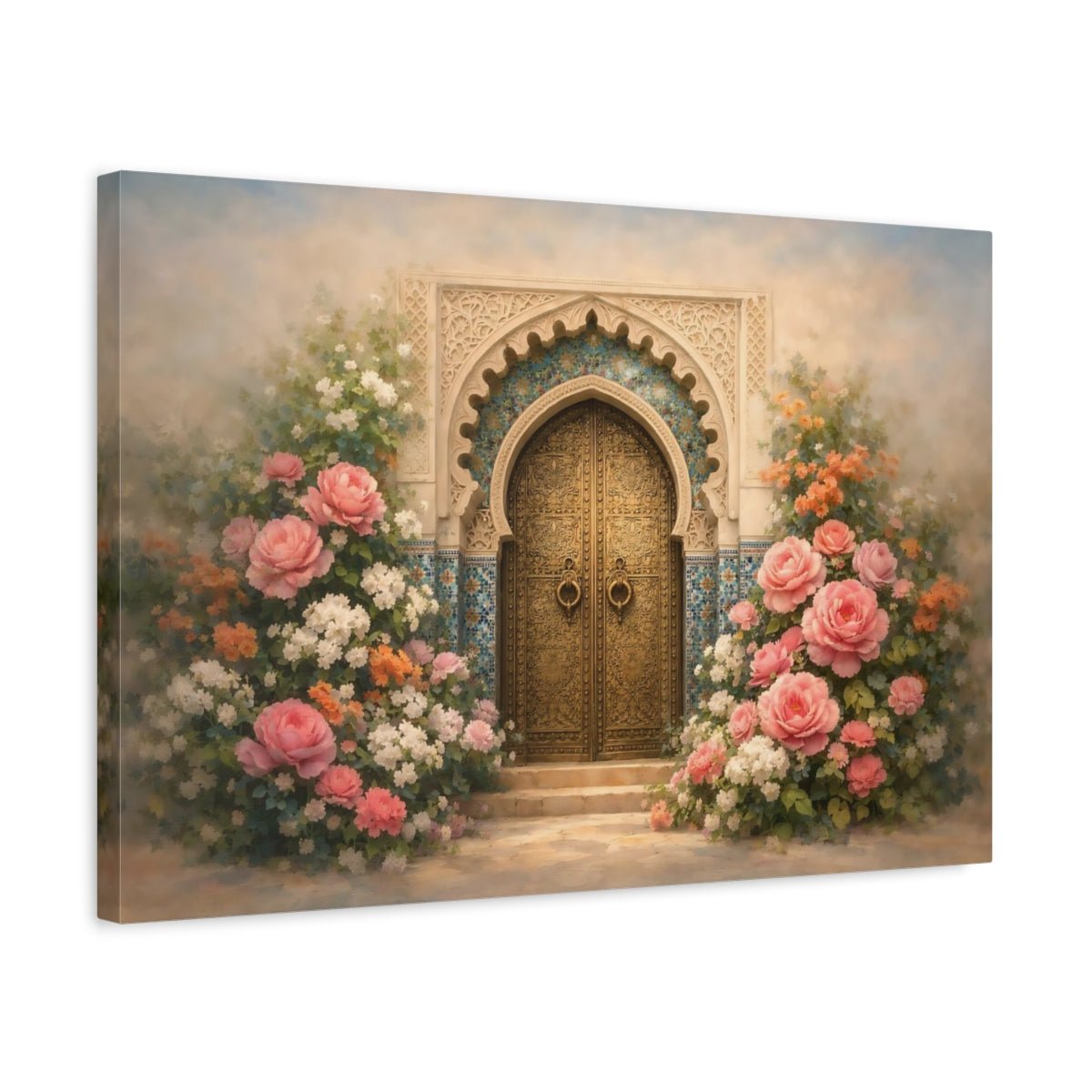 Floral Moroccan Door Ornate - Canvas Wall Art Print - YesArtYes