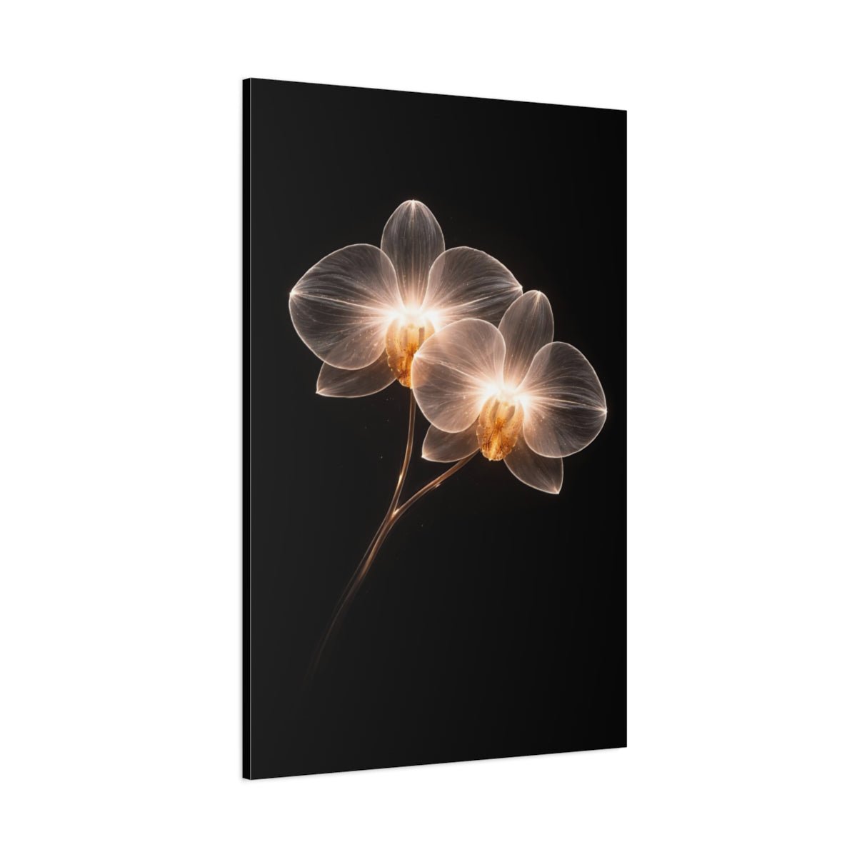 Floral Orchids White And - Canvas Wall Art Print - YesArtYes