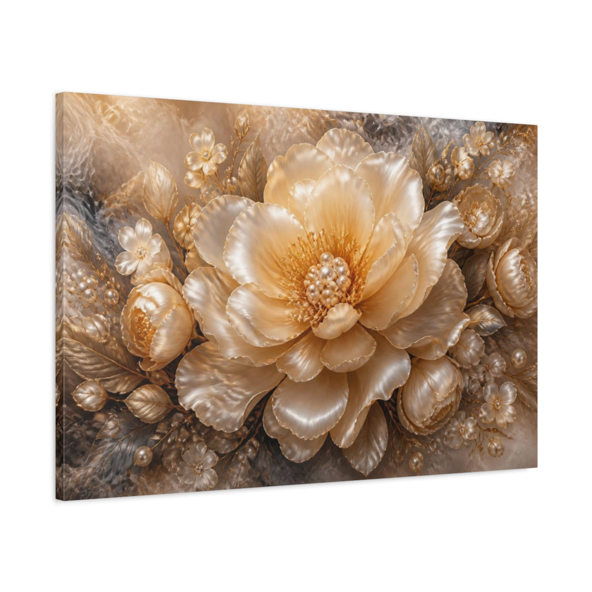 Main Mockup. Floral Pearl Peony shown as canvas print